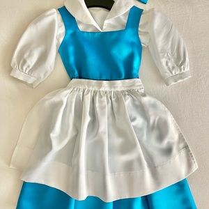 Kids’ Handmade Belle Provincial Village Blue Dress/Costume with Bow - Size 5T